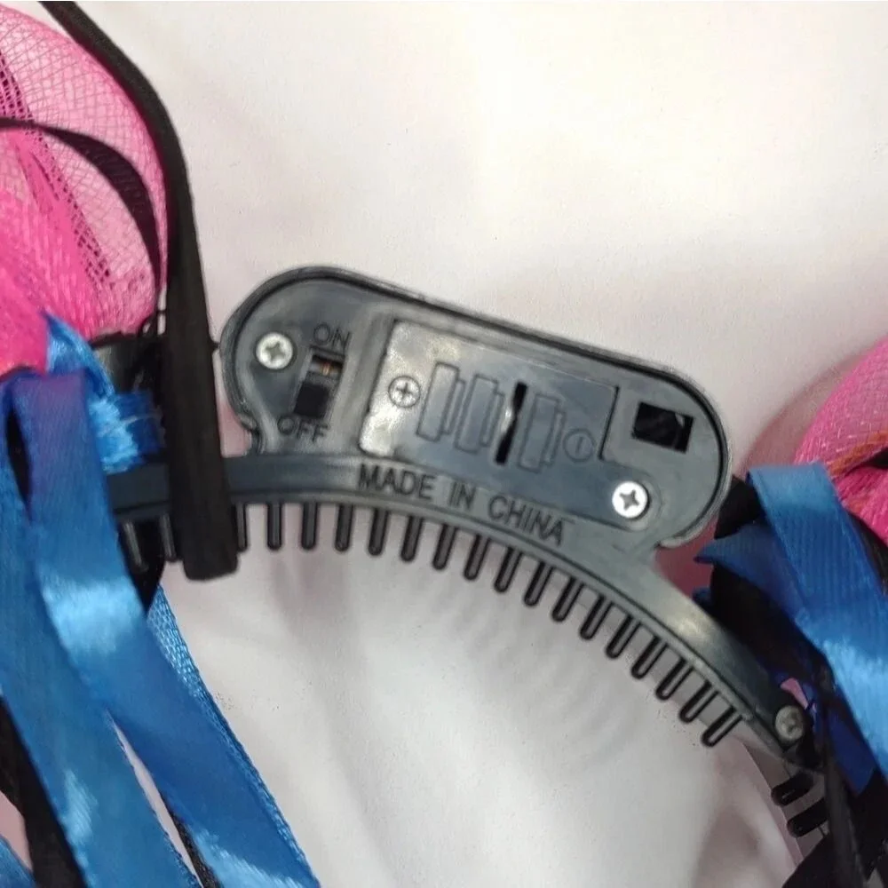 Light Up Party Headband Mesh Curls and Ribbon